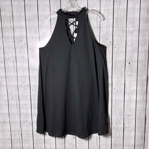 Amelia James keywest black sleeveless strappy cutout dress size Large